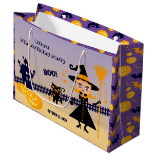 Halloween Costume Girl Witch Birthday Party Large Gift Bag