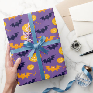 Halloween Costume Girl Witch Birthday Party Wrapping Paper