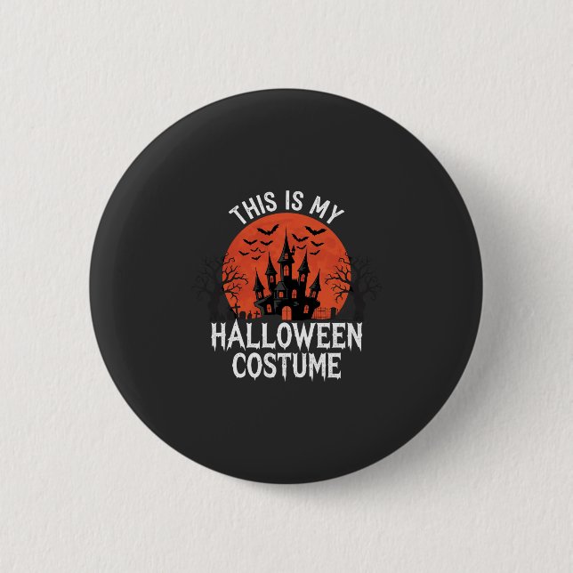 Halloween Costume Haunted Castle Vector Design 6 Cm Round Badge (Front)