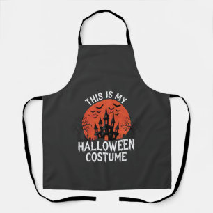 Halloween Costume Haunted Castle Vector Design Apron