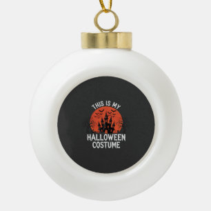 Halloween Costume Haunted Castle Vector Design Ceramic Ball Christmas Ornament