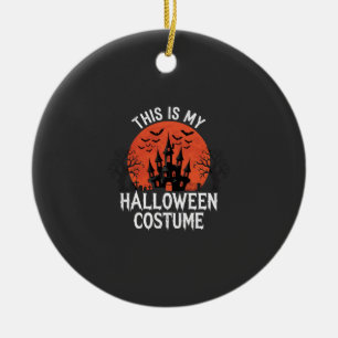 Halloween Costume Haunted Castle Vector Design Ceramic Tree Decoration