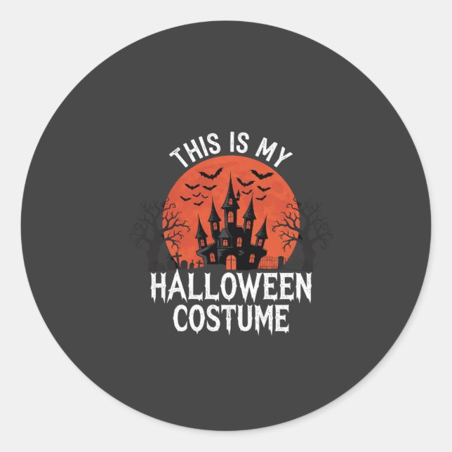 Halloween Costume Haunted Castle Vector Design Classic Round Sticker (Front)