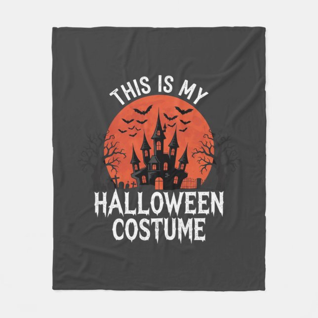 Halloween Costume Haunted Castle Vector Design Fleece Blanket (Front)