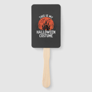Halloween Costume Haunted Castle Vector Design Hand Fan