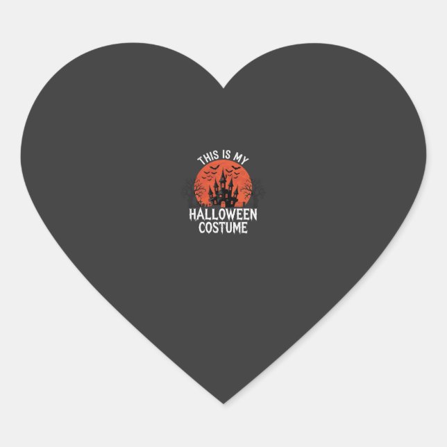 Halloween Costume Haunted Castle Vector Design Heart Sticker (Front)