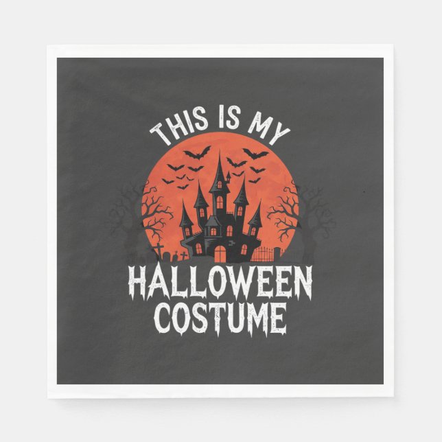 Halloween Costume Haunted Castle Vector Design Napkin (Front)