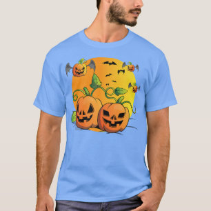 Halloween Costume Jack O Lantern Creepy Flying Bat T-Shirt