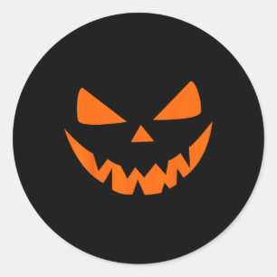 Halloween Costume Jack O' Lantern Pumpkin Face Wom Classic Round Sticker