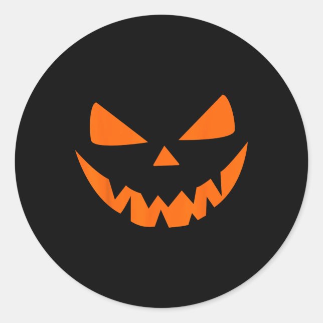 Halloween Costume Jack O' Lantern Pumpkin Face Wom Classic Round Sticker (Front)