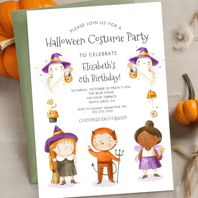 Halloween Costume Kids Birthday Party Invitation (Creator Uploaded)