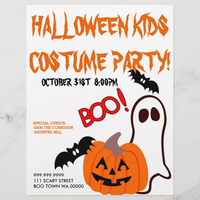 Halloween Costume Kids PartyAnnouncement Flyer (Front)