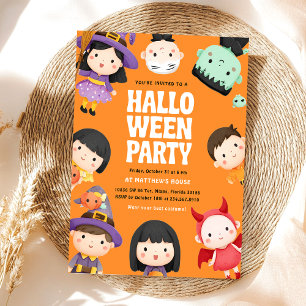 Halloween Costume Kids Trick Treat Party  Invitation