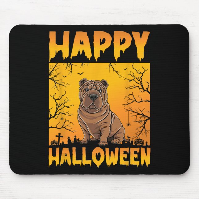 Halloween Costume Men Women Kids Funny Shar Pei Do Mouse Mat (Front)
