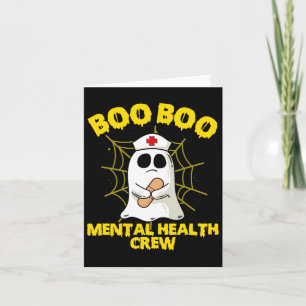 Halloween Costume Mental Health Nurse Boo Boo Crew Card