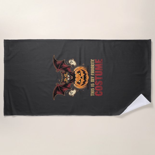 Halloween Costume Monster Pumpkin Gothic Vector De Beach Towel (Front)