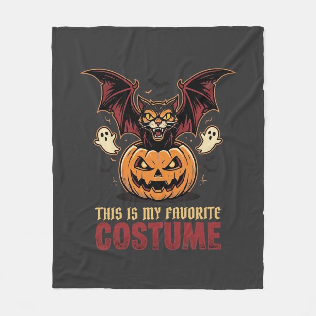 Halloween Costume Monster Pumpkin Gothic Vector De Fleece Blanket (Front)