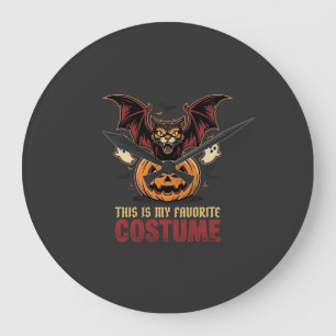 Halloween Costume Monster Pumpkin Gothic Vector De Large Clock