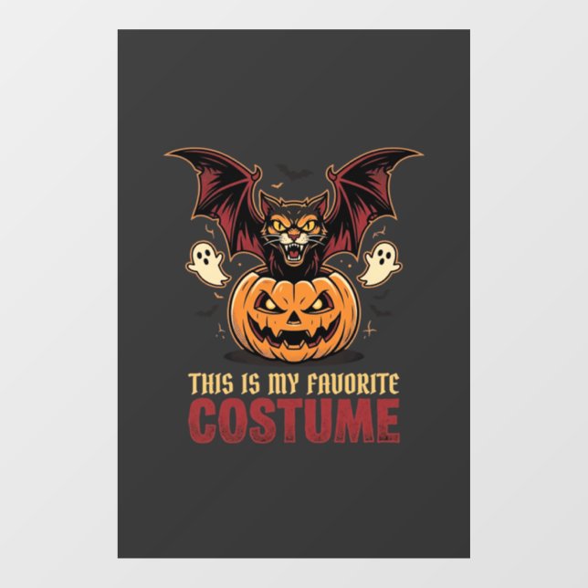 Halloween Costume Monster Pumpkin Gothic Vector De Window Cling (Sheet)