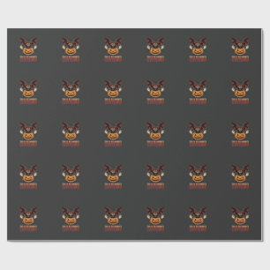 Halloween Costume Monster Pumpkin Gothic Vector De Wrapping Paper