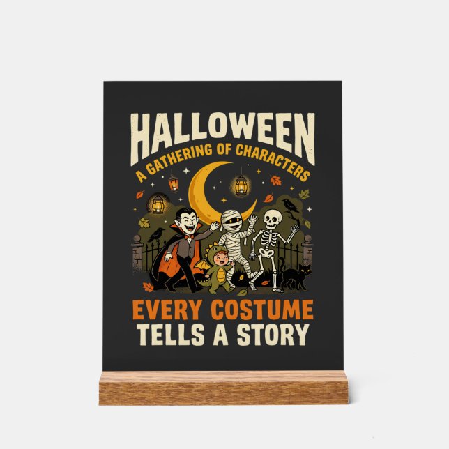 Halloween Costume Night Adventure Acrylic Sign (Front)