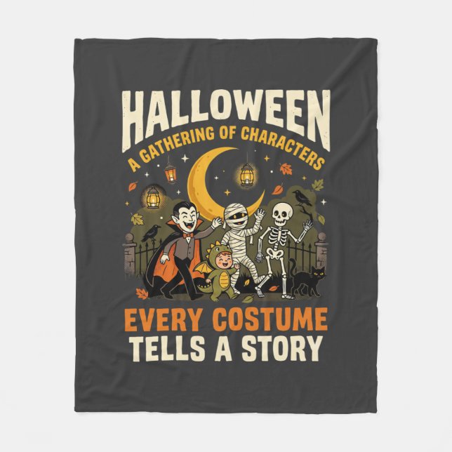 Halloween Costume Night Adventure Fleece Blanket (Front)