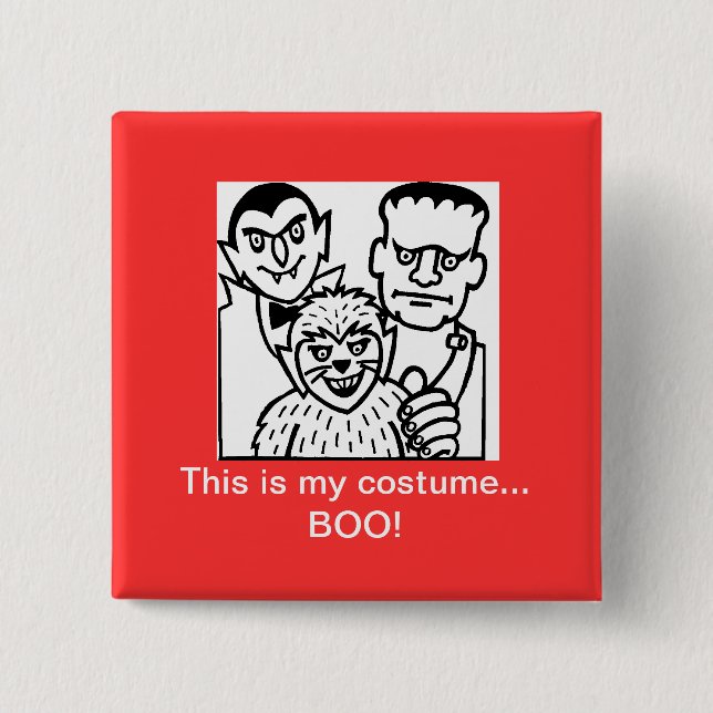 Halloween Costume Option 15 Cm Square Badge (Front)