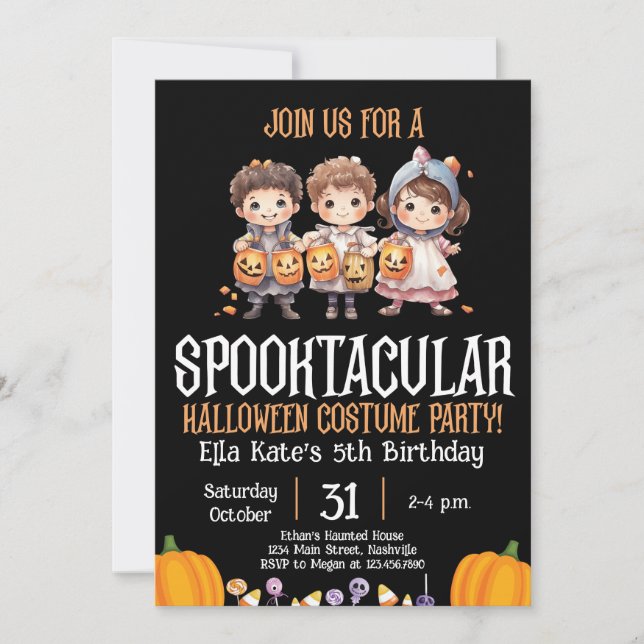 Halloween Costume Party Birthday Kids Party Invitation (Front)