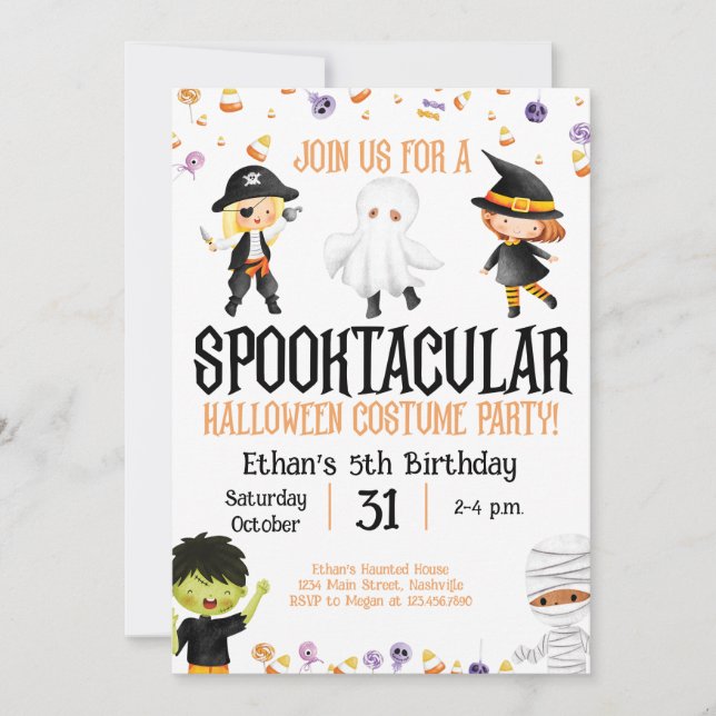 Halloween Costume Party Birthday Kids Party Invitation (Front)