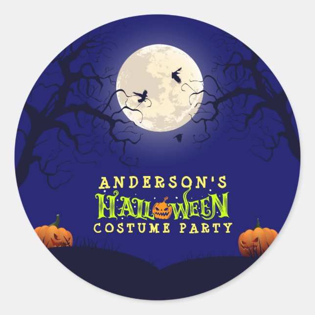 Halloween Costume Party Classic Round Sticker (Front)