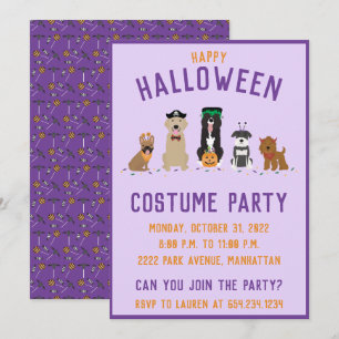 Halloween Costume Party Dogs Invitation