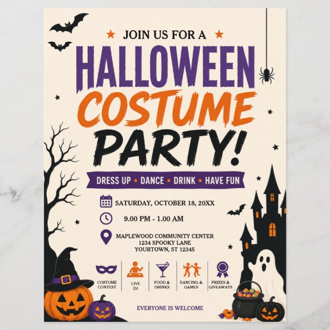 Halloween Costume Party Flyer (Front)
