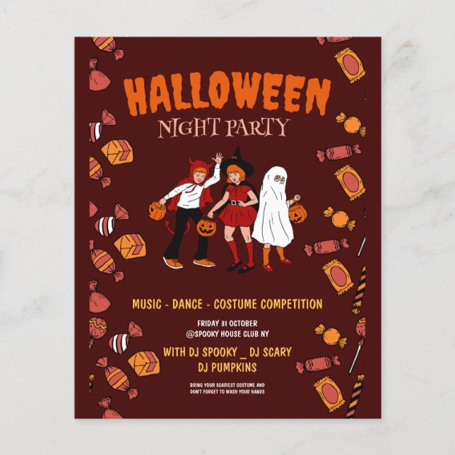 Halloween costume party, Halloween Night  Flyer (Front)