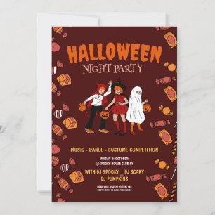 Halloween costume party, Halloween Night Invitation
