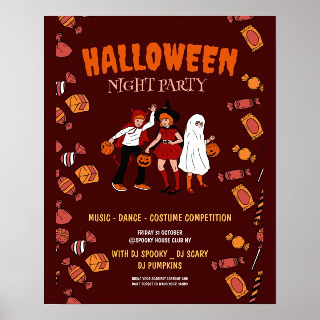 Halloween costume party, Halloween Night  Poster (Front)