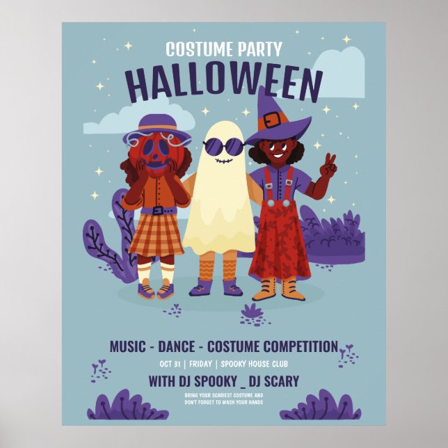 Halloween costume party, Halloween Night  Poster (Front)