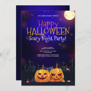 Halloween costume party, Halloween Night Terror Holiday Card