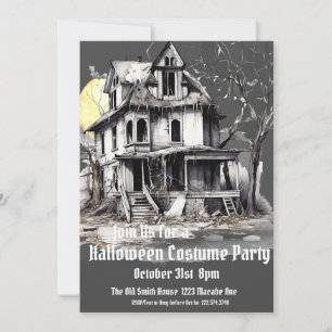Halloween Costume Party, Haunted House Invitation