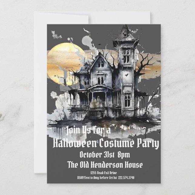 Halloween Costume Party, Haunted House             Invitation (Front)