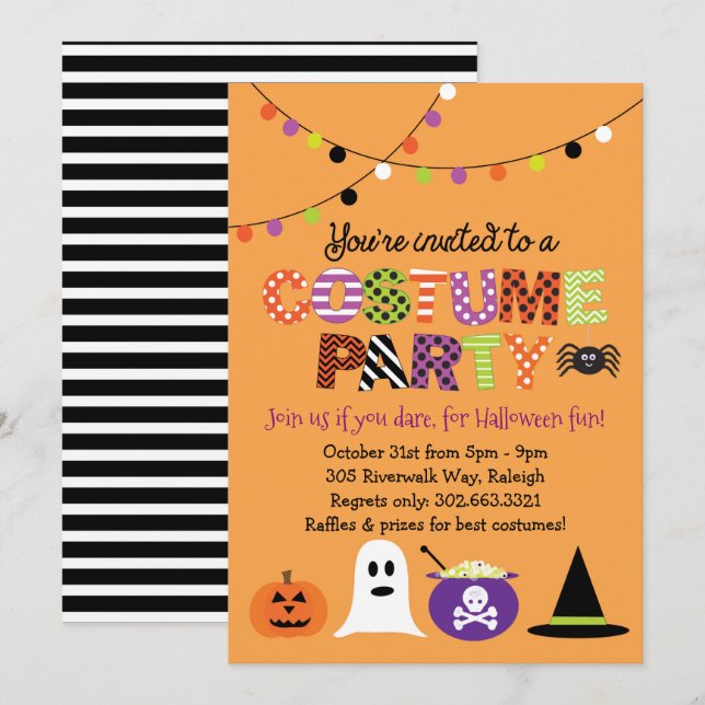 Halloween Costume Party Invitation (Front/Back)