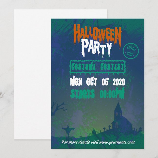Halloween Costume Party Invitation (Front/Back)