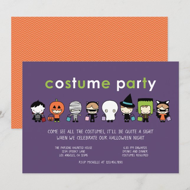 Halloween Costume Party Invitation (Front/Back)