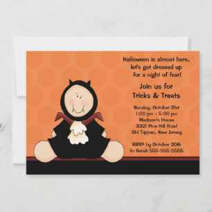 Halloween Costume Party Invitation Cute Dracula