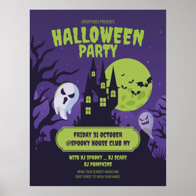 Halloween costume party Invitation Halloween Party Poster (Front)