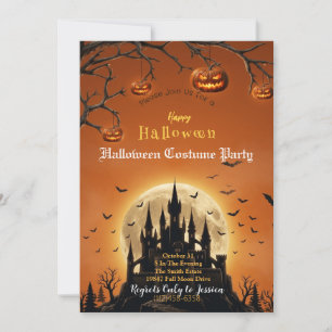Halloween Costume Party Invitation Haunted Castl