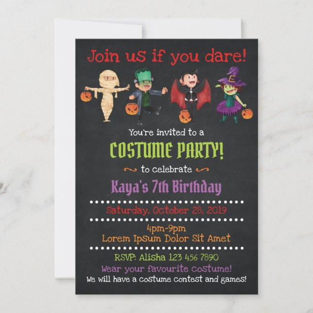 Halloween Costume Party Invitations (Front)