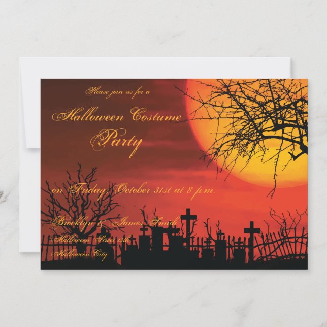 Halloween Costume Party Invitations At Night 5x7 (Front)