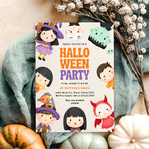 Halloween Costume Party Kids Trick Treat  Invitation