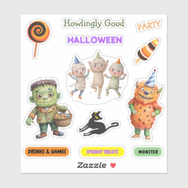 Halloween Costume Party Monsters spooky fun Dance (Sheet)
