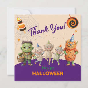 Halloween Costume Party Monsters spooky fun Dance Thank You Card